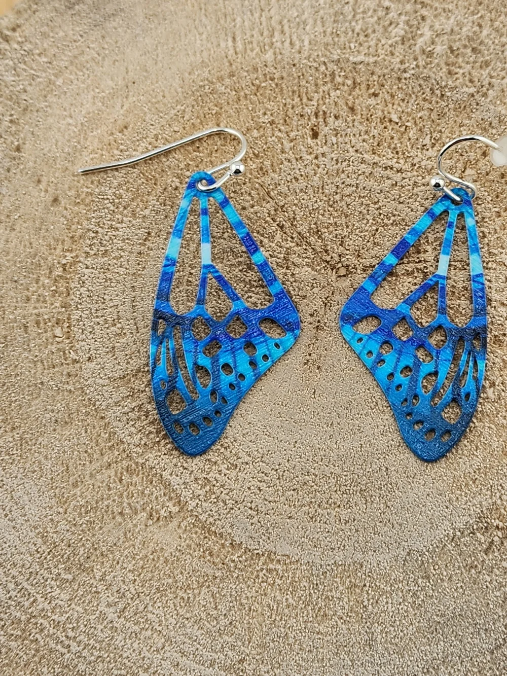 Blue Butterfly Wing Dangle Earrings - Women Jewelry